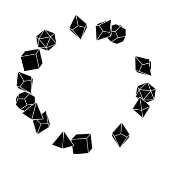 Black dice frame in round shape, hand drawn vector