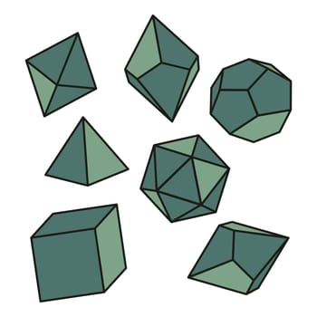 Vector illustration in green color of dice