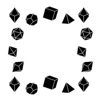 Black square shaped dice frame, hand drawn vector