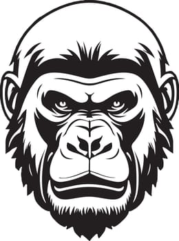 Pretty and powerful gorilla emblem art vector