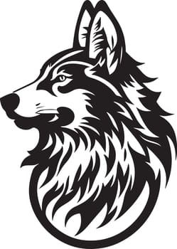 Excellent and powerful wolf emblem art vector