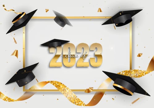 Colored Happy Graduation Greeting Background Vector Illustration
