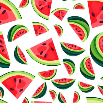 Colored Watermelon Seamless Pattern. Vector Illustration. EPS10