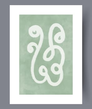Abstract line curly imagination wall art print. Contemporary decorative background with imagination. Wall artwork for interior design. Printable minimal abstract line poster.