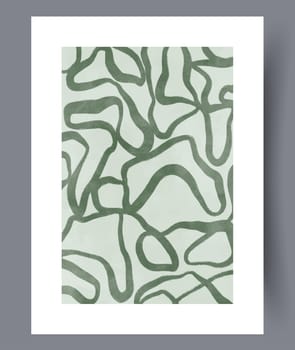 Abstract composition chaotic ornament wall art print. Printable minimal abstract composition poster. Wall artwork for interior design. Contemporary decorative background with ornament.