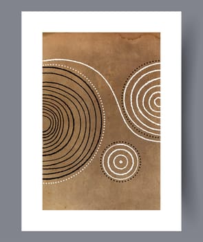 Abstract rings geometric shapes wall art print. Wall artwork for interior design. Printable minimal abstract rings poster. Contemporary decorative background with shapes.