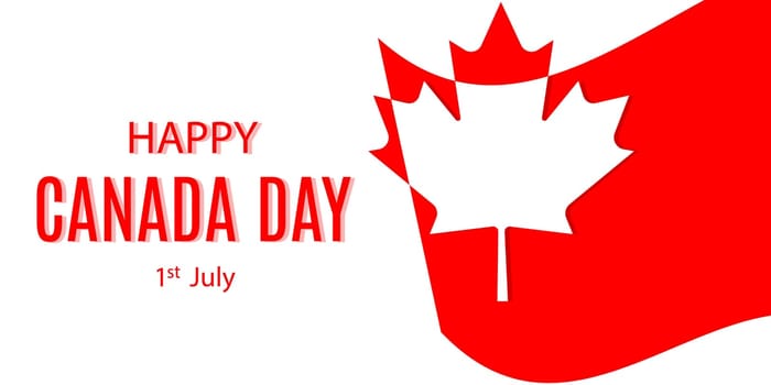 Happy Canada Day background with red maple leaf