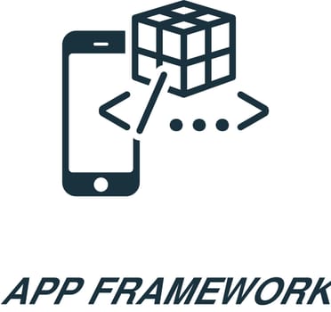 App framework icon. Monochrome simple sign from app development collection. App framework icon for logo, templates, web design and infographics.