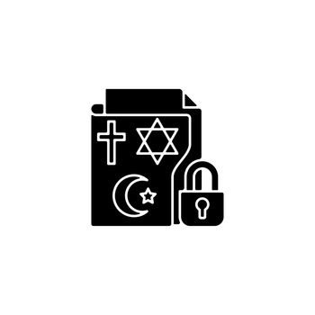 Religious beliefs information black glyph icon