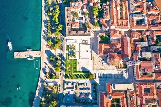 City of Zadar historic peninsula roman architecture square aerial view