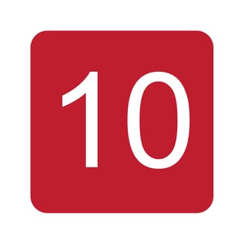 Keycap: 10 icon image. Suitable for mobile apps, web apps and print media.