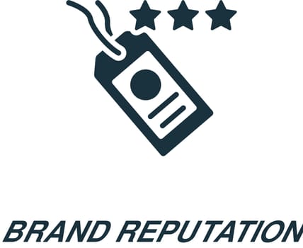 Brand reputation icon. Monochrome simple sign from business concept collection. Brand reputation icon for logo, templates, web design and infographics.