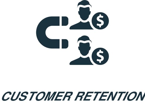 Customer retention icon. Monochrome simple sign from business concept collection. Customer retention icon for logo, templates, web design and infographics.