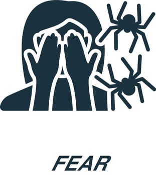Fear icon. Monochrome simple sign from challenges collection. Fear icon for logo, templates, web design and infographics.
