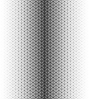 Geometric pattern of black figures on a white background.Seamless in one direction.