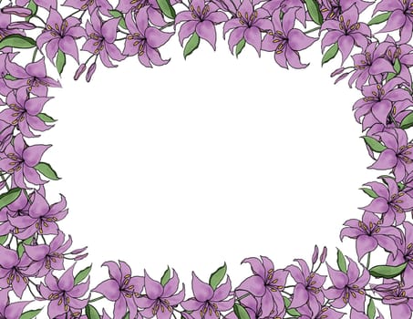Lilly frame boarder for wedding invitation or card