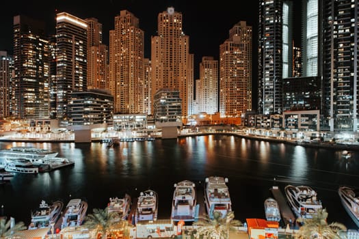 Stunning view of Dubai Marina at night