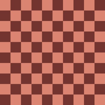 Seamless pattern of squares arranged in a checkerboard pattern of brown and red colors. Checkerboard pattern for print and packaging. Vector