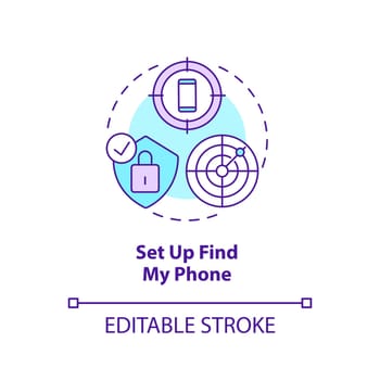 Set up find my phone concept icon