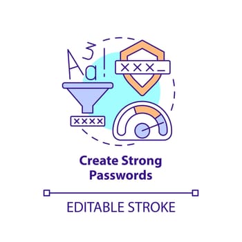 Create strong password concept icon