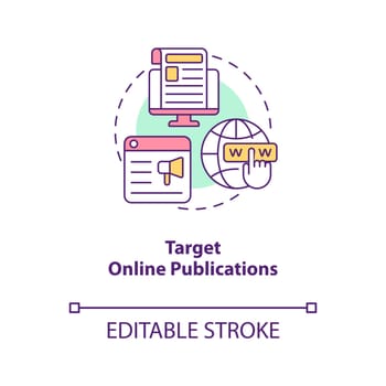 Target online publications concept icon