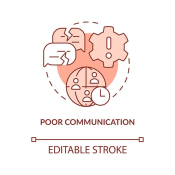 Poor communication terracotta concept icon