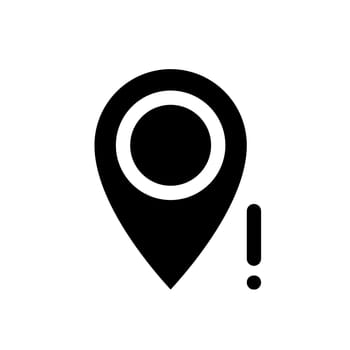 Wrong pin location black glyph ui icon