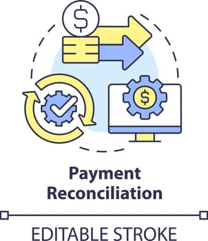 Payment reconciliation concept icon