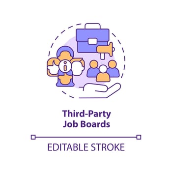 Third party job boards concept icon