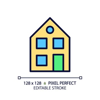 Two story house pixel perfect RGB color icon