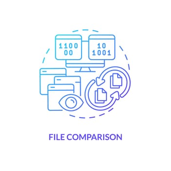 File comparison blue gradient concept icon