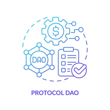 Protocol DAO blue gradient concept icon