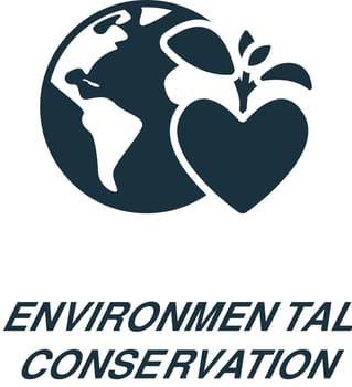 Environmental conservation icon. Monochrome simple sign from charity and non-profit collection. Environmental conservation icon for logo, templates, web design and infographics.