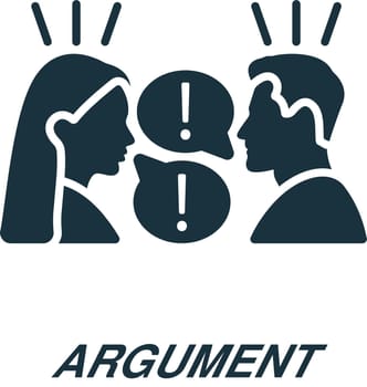 Argument icon. Monochrome simple sign from critical thinking collection. Argument icon for logo, templates, web design and infographics.