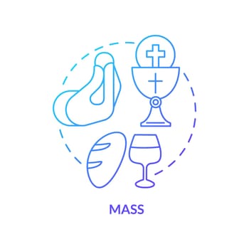Mass blue gradient concept icon