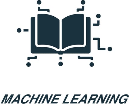 Machine learning icon. Monochrome simple sign from data analytics collection. Machine learning icon for logo, templates, web design and infographics.
