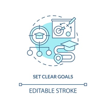 Set clear goals turquoise concept icon