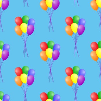 Seamless pattern with colorful balloons