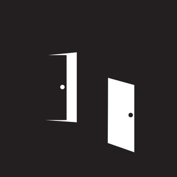 door, open and close logo vector