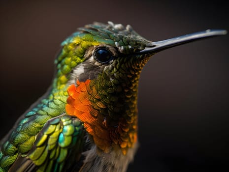 Beautiful colurful hummingbird in the nature
