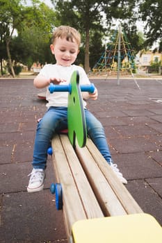 Child having fun on a swing