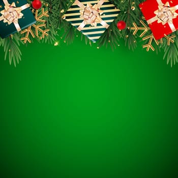 Christmas on green background. Vector Illustration EPS10