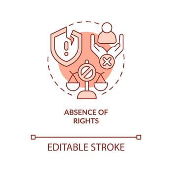 Absence of rights red concept icon