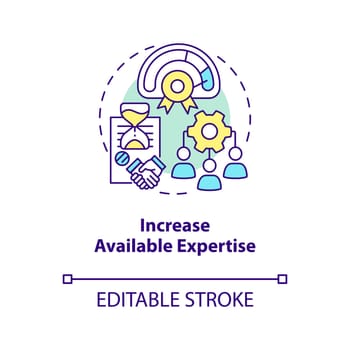 Increase available expertise concept icon