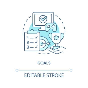 Goals turquoise concept icon