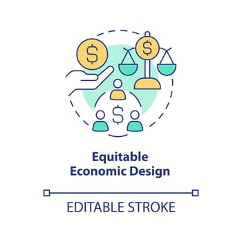 Equitable economic design concept icon