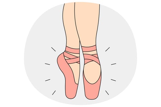 Ballerina dancing in ballet shoes