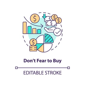 Do not fear to buy concept icon