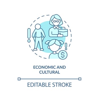 Economic and cultural turquoise concept icon