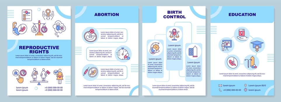 Reproductive rights blue brochure template